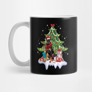 Merry Christmas Tree With Doberman Dog Mug